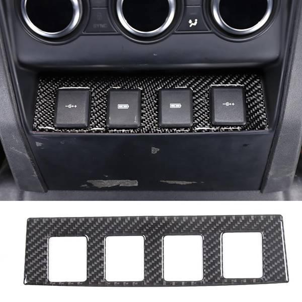 Carbon Fiber Rear Seat Charging Port Frame Sticker for 2020-2024 Land Rover Defender 110/130