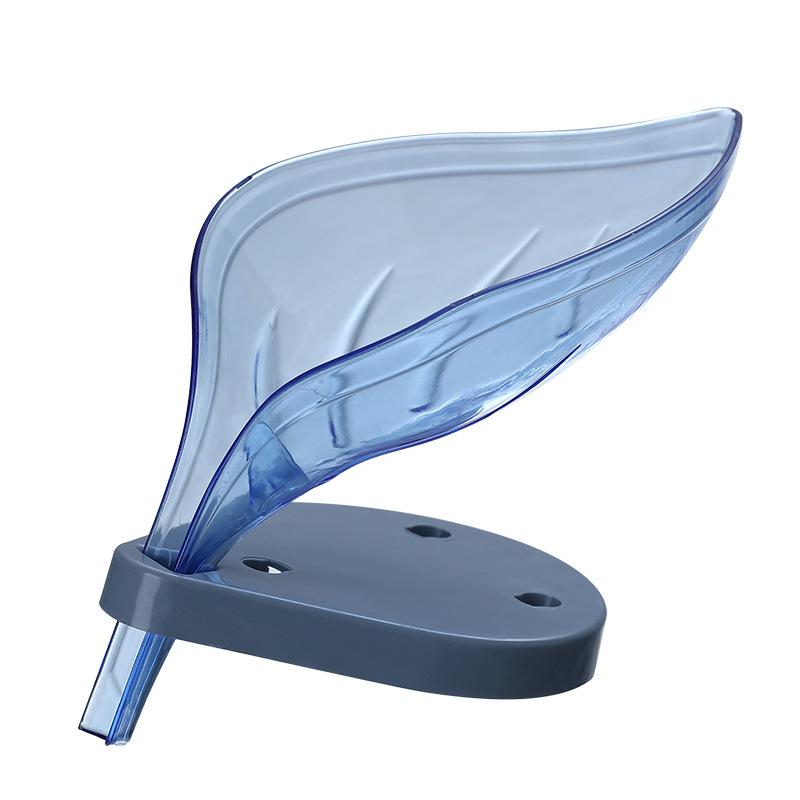Bathroom Soap Holder Leaf Shape Soap Dish Suction Cup Sponge Rack Portable Soap Drain Box Kitchen Bathroom Accessories