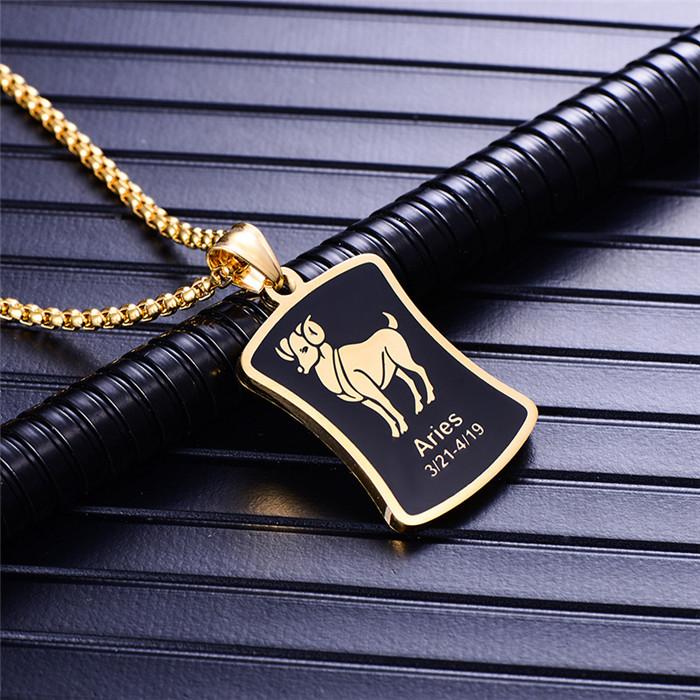 Skorpion 12 Konstelacji Naszyjnik Prezenty Urodzinowe Kolor Złoty Stal Nierdzewna Amulet Wisiorek Znak Zodiaku Biżuteria Collier