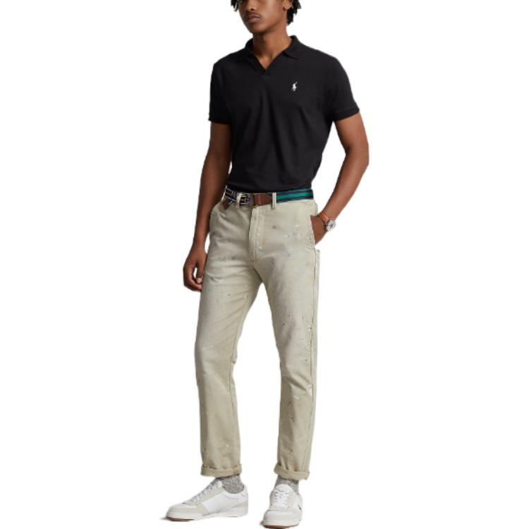 Polo Ralph Lauren SS23 Solid Casual Short Sleeve Polo Shirt Men Tops Black MNPOKNI1N822254-001