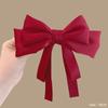 2pcs Long Tassel Ribbon Bow Headband Elegant Solid Color Girls Hair Accessories Double Layer Hairpin Hair Grips