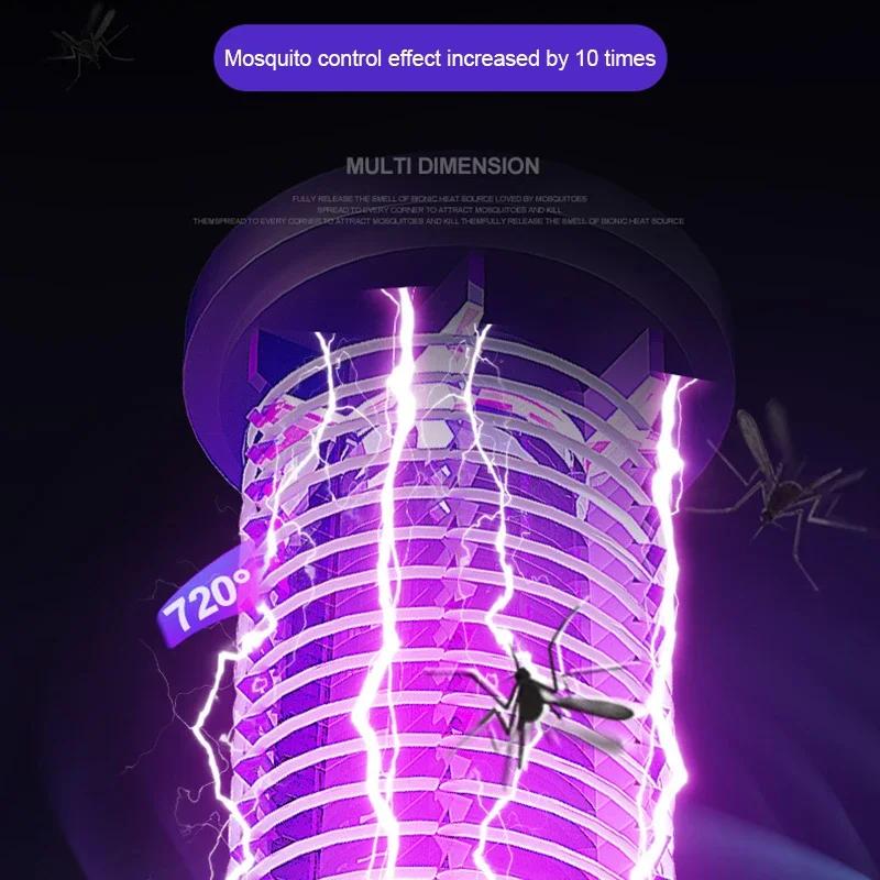 Přenosná lampa proti komárům venkovní elektrická lapačka na mouchy zapper hubič hmyzu repelent USB dobíjecí tichá lampa proti komárům