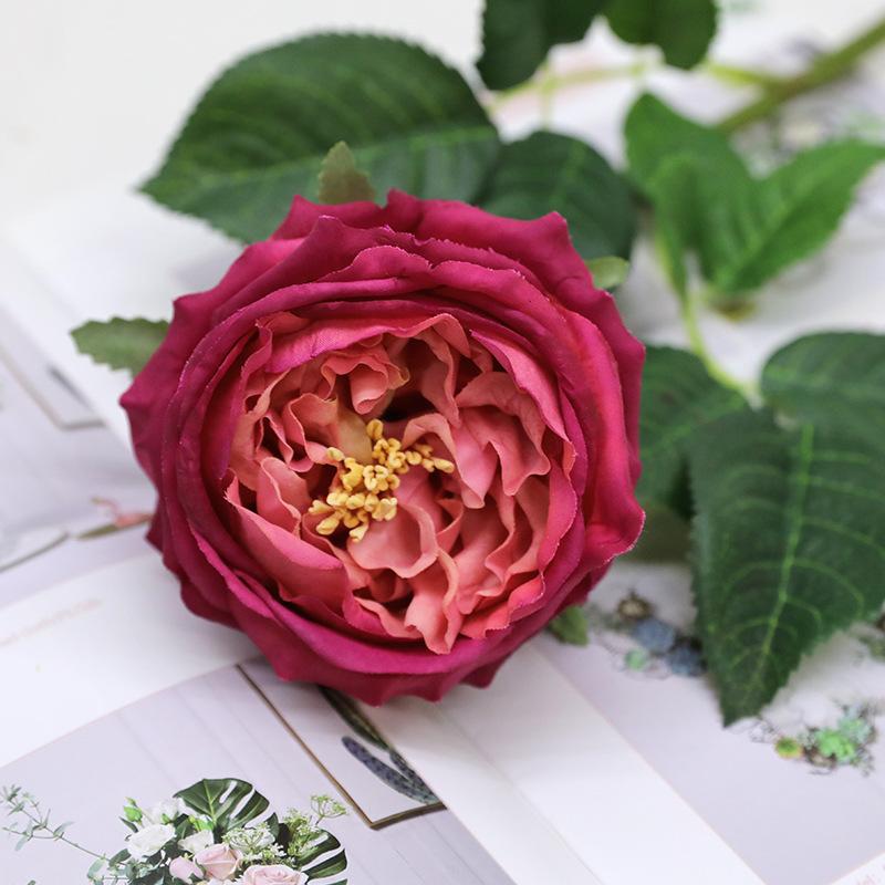 45cm Artificial Flower Austin Rose Moisturizing Interior Home Decoration Living Room Bedroom Wedding Flower Ornament