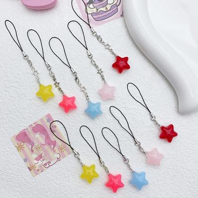 Keychain Phone Hanging Rope Pendant Mobile Phone Chain Star Phone Strap  Girl Jewelry