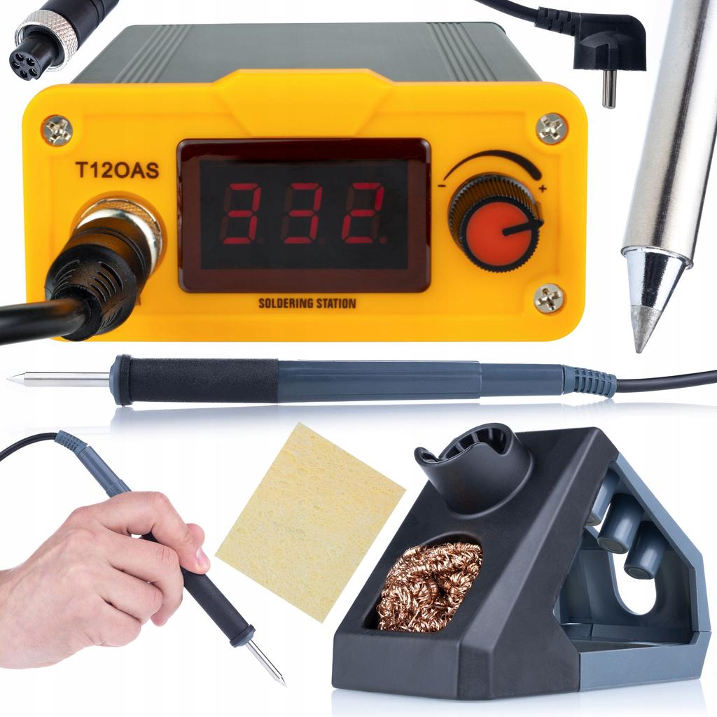 Rosfix Orange Akbash Standard T12OAS Electric PRO Series Soldering Station + Rosfix 858D Hot-Air Soldering Station + Set of 3 Nozzles
