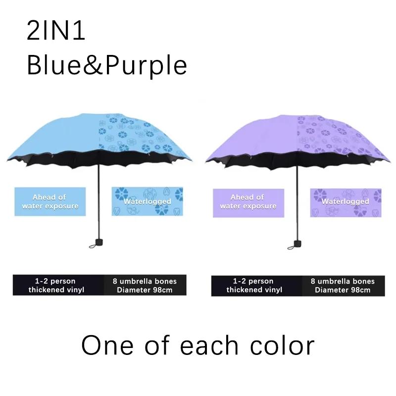 Портативный ручной складной зонт с красными листьями — фото 11