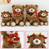 Rose Flower Bear Plush Toys 30cm Stuffed Toy Kawaii Companion Doll  Birthday Gift