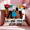 Tv F-Friends Cushion Cover Breathable Linen Pillowcase Summer Odorless Eco-Friendly Invisible Zipper Washable