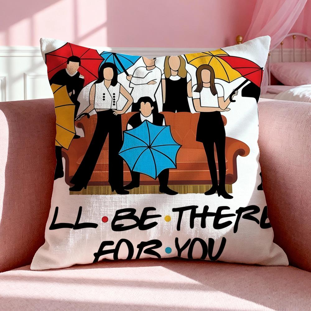 Tv F-Friends Cushion Cover Breathable Linen Pillowcase Summer Odorless Eco-Friendly Invisible Zipper Washable