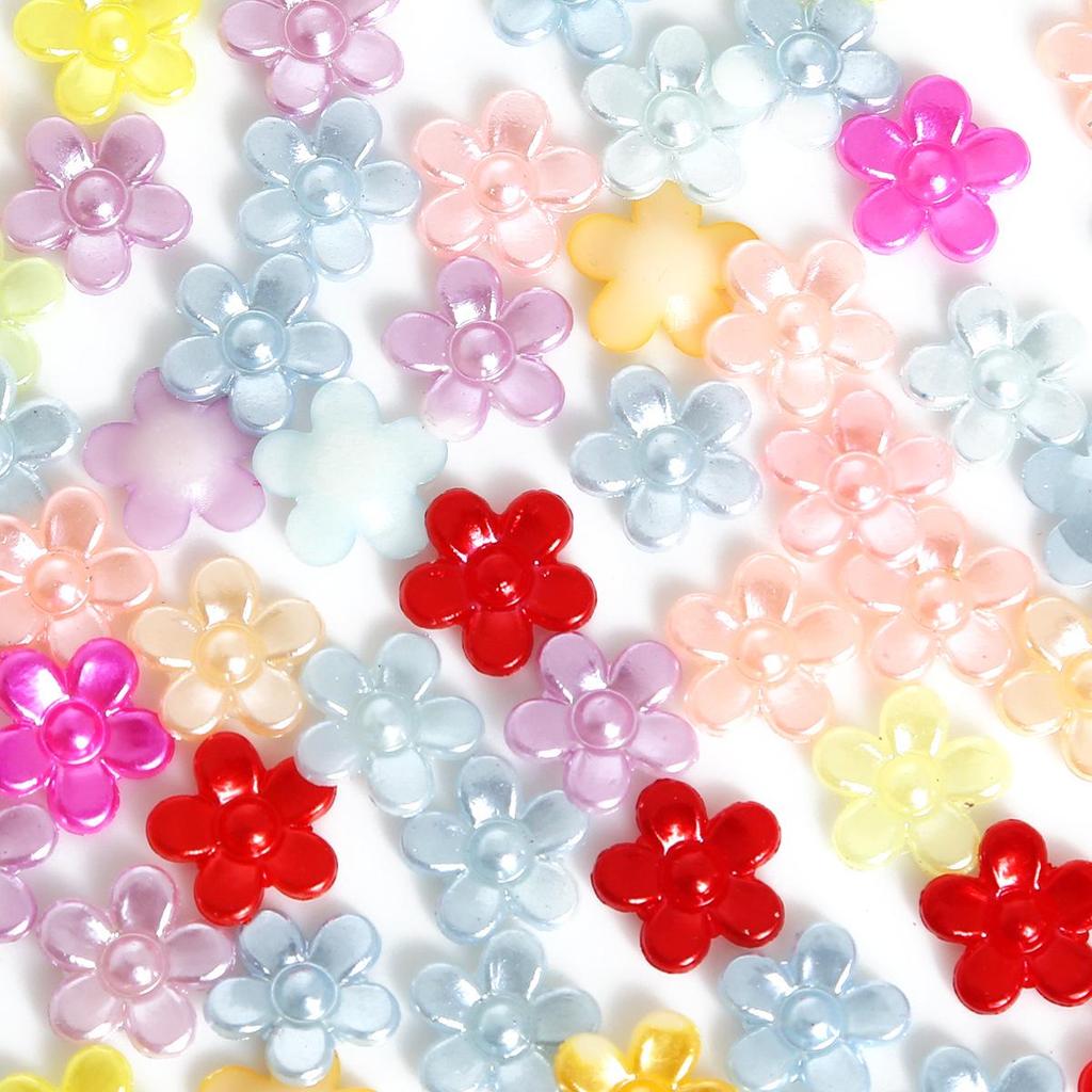 Colorful Star Flower Bow ABS Pearl Beaded DIY Nail Art & Phone Case Accessories