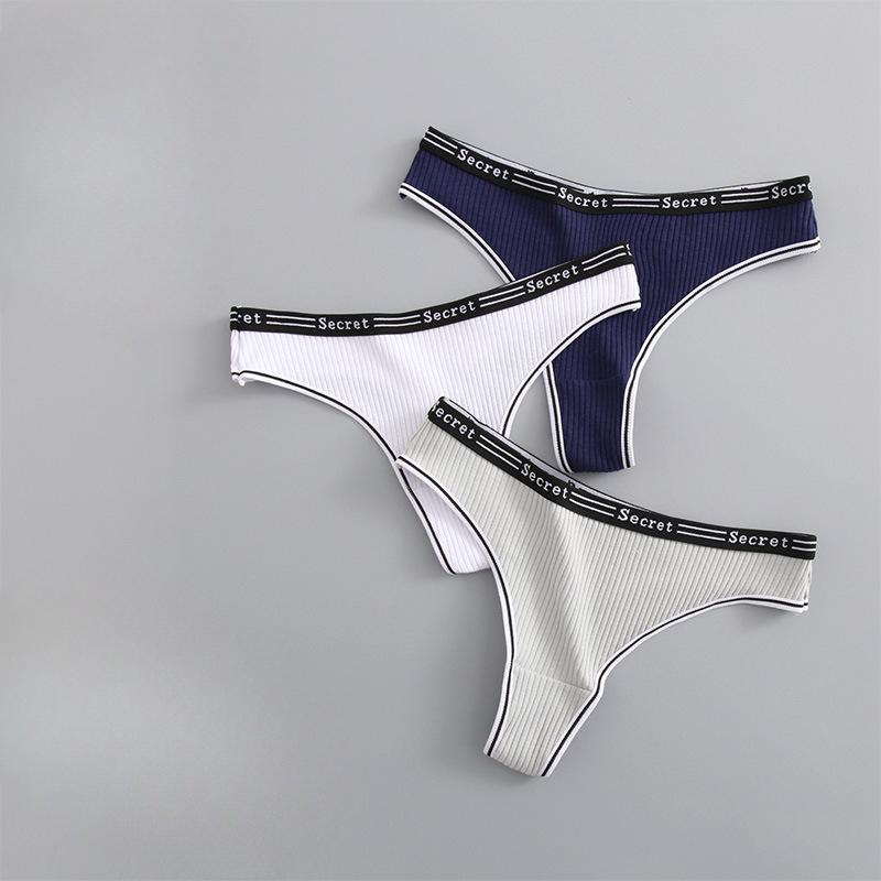 Women's Sexy Thong Thread Pure Cotton Crotch T Pants Women's Erotic Low Waist Underwear Panties