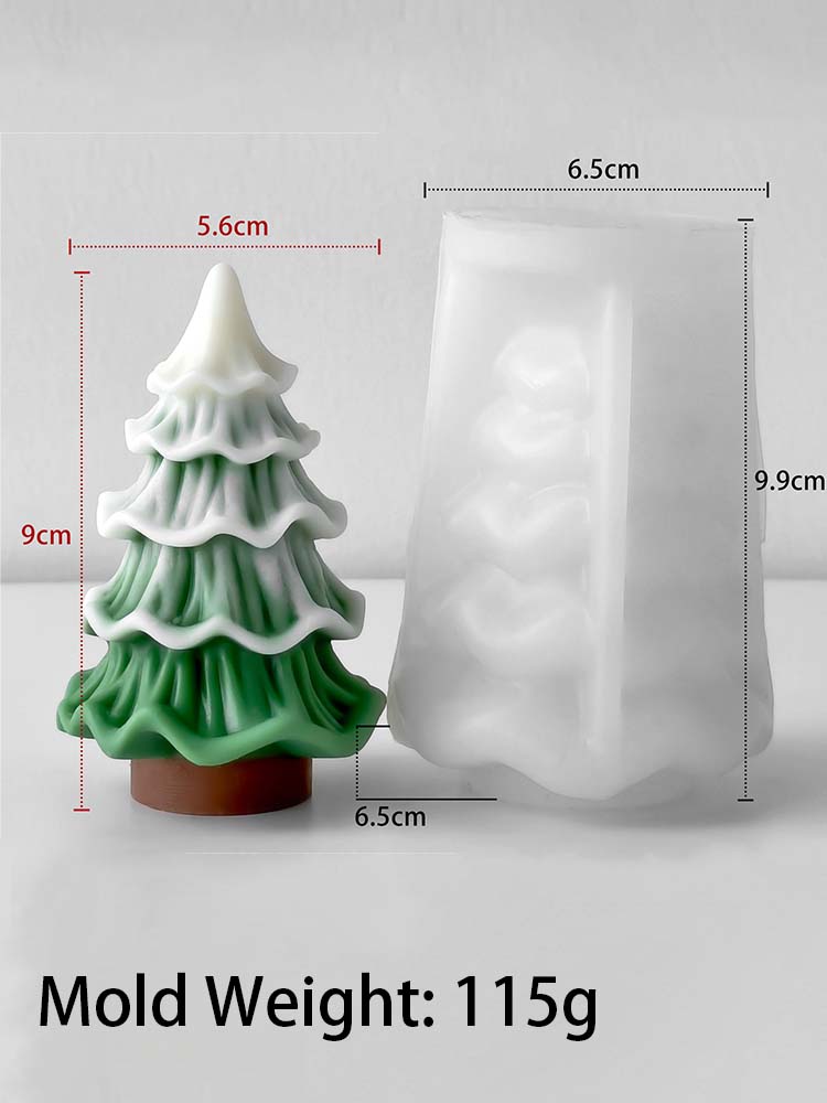 3D Christmas Tree Silicone Candle Mold DIY Christmas Ornaments Craft Gifts Making Aromath Soap Plaster Resin Molds Home Xmas Dec