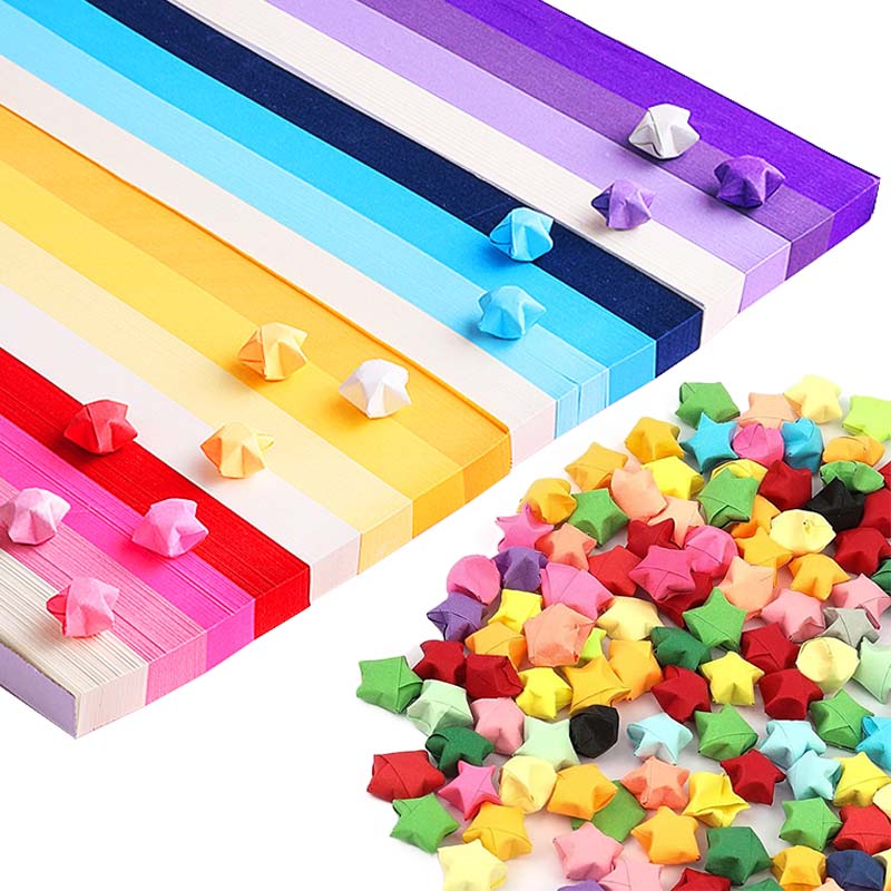 540 Feuilles Papier Pliage Bande Étoilée Colorée Fournitures Culturelles Bureau Étudiant Fait Main Diy Décoration Pentagramme Artisanat Tmz