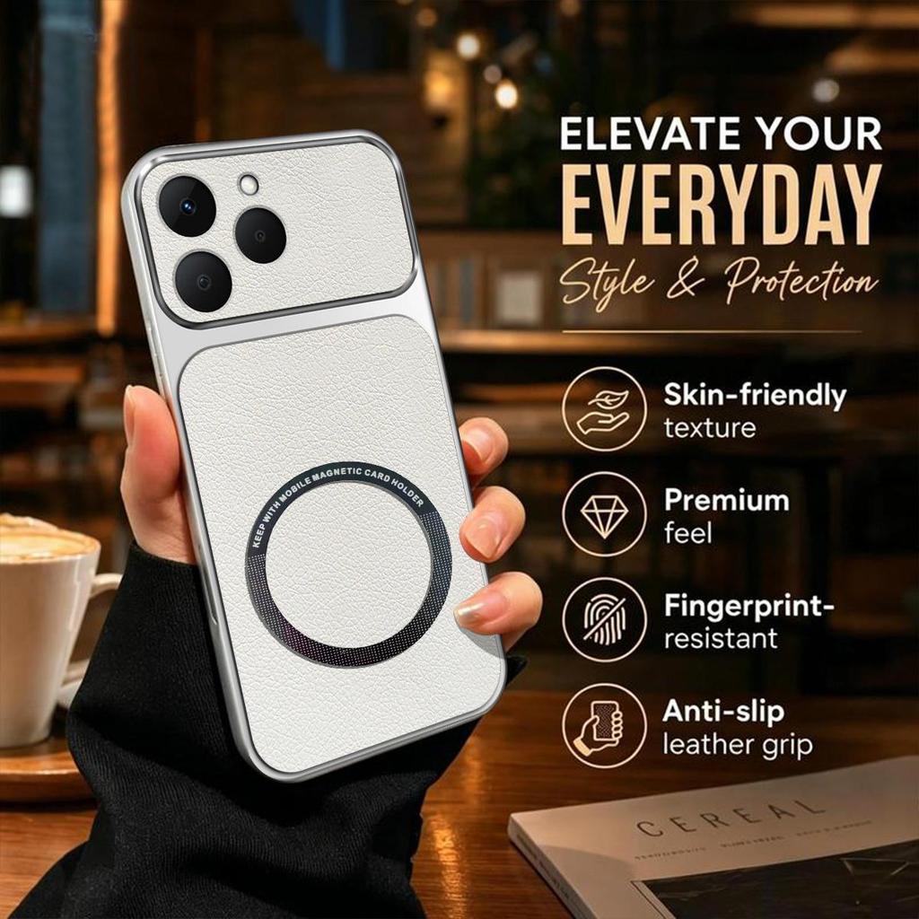 Case for Realme 15T Viral Change To 17 Magnetic Split Leather Back Big Lens Protector Cover