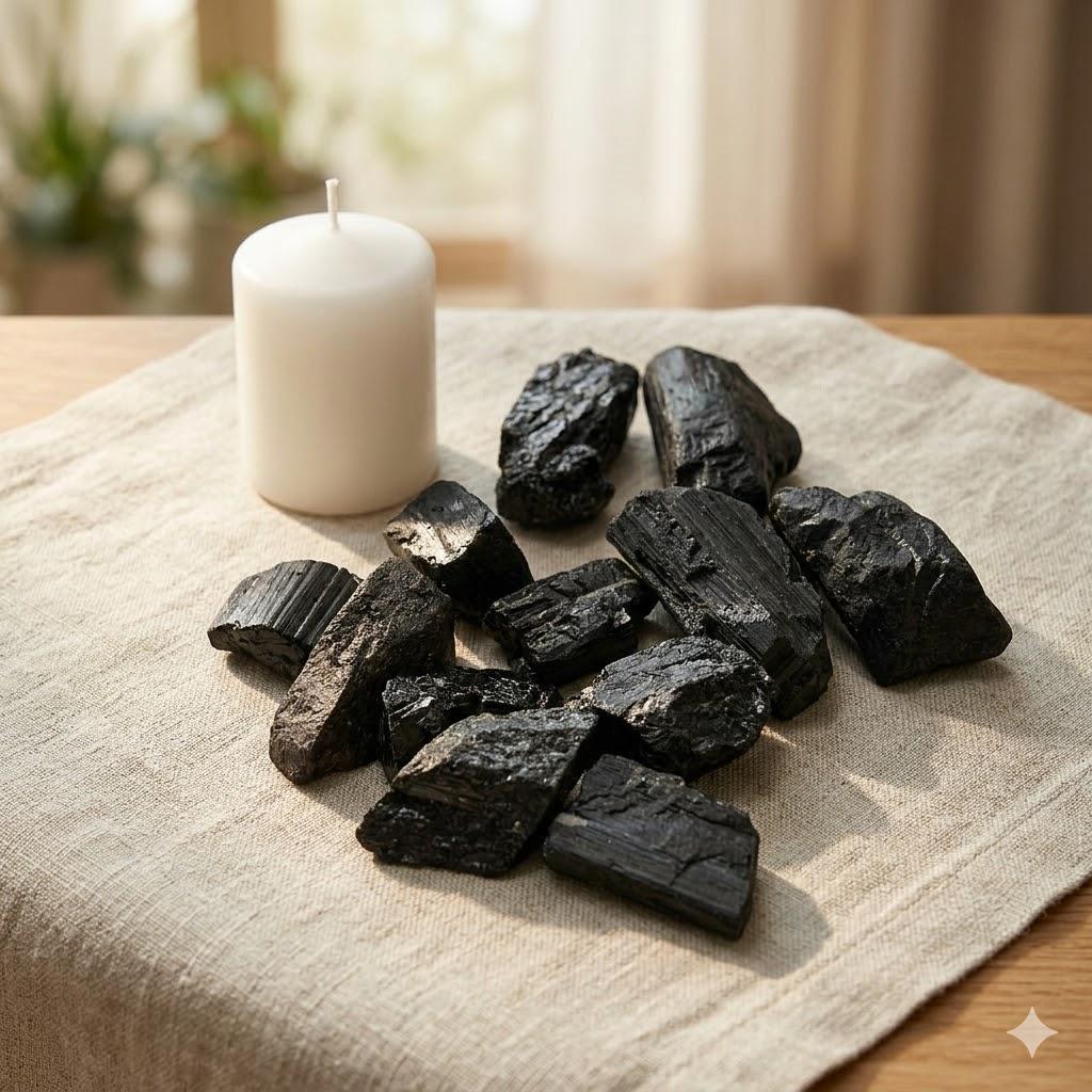 Natural Black Tourmaline Tumbled Chips 100g Irregular Shape 1.5-2.5 inches for Jewelry Making DIY Home Decor Crystal Pieces Bulk