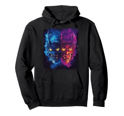 Vivid Oni (demon) Hannya Mask Costume, Adult & Child Sizes, Hoodie