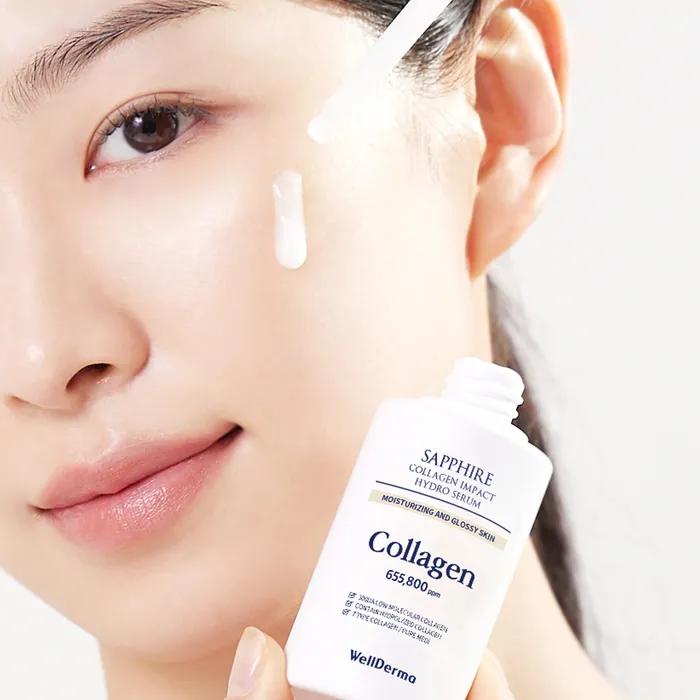 Pore/Skin Elasticity with 7 Types of Collagen _ Wellderm Sapphire Collagen Impact Hydro Serum 50ml