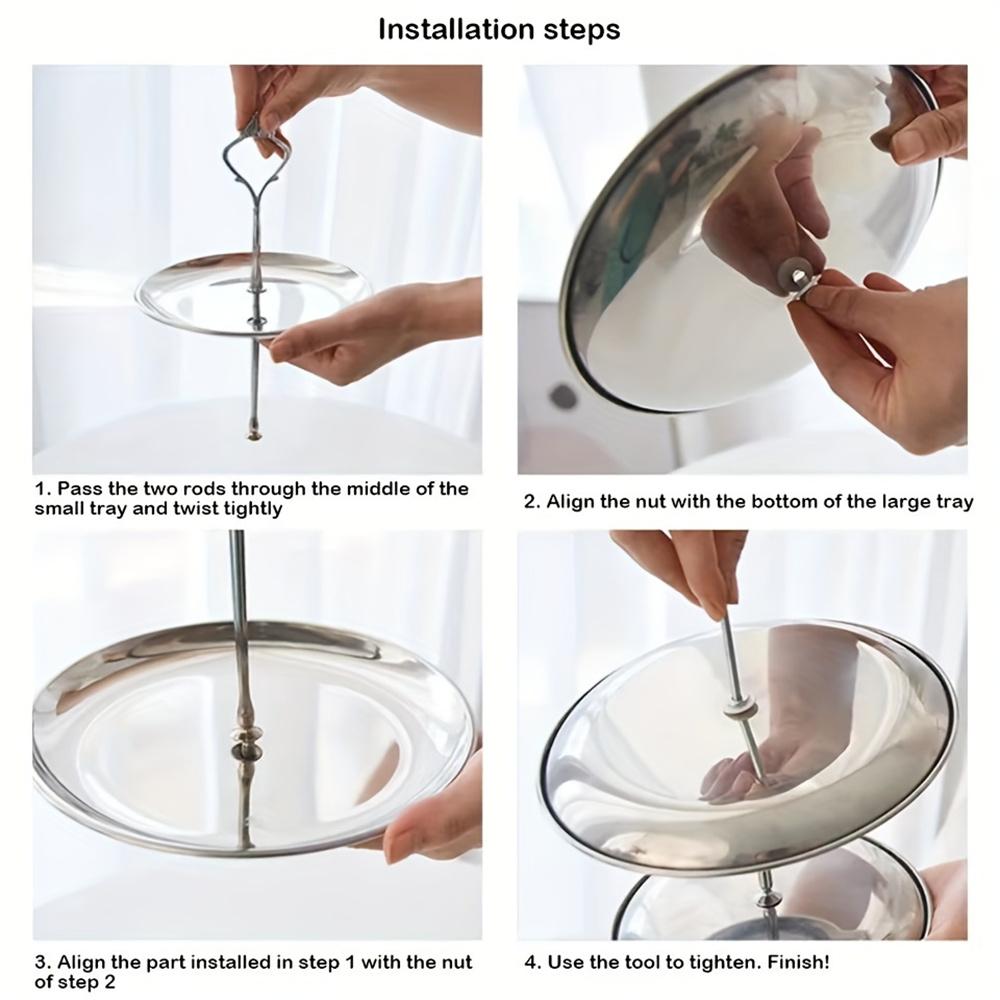 1pc Stainless steel multi-layer cake dessert table snack display stand fruit tray dessert table display stand snack rack double-