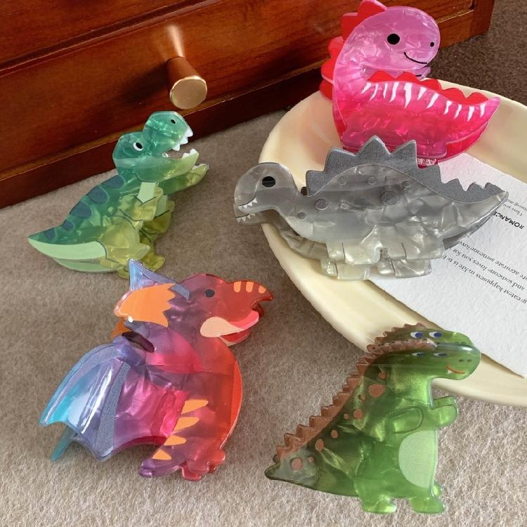 Acrylic Hair Claw Clips Funny Dinosaurs Hair Catch Barrette Large Hair Clips