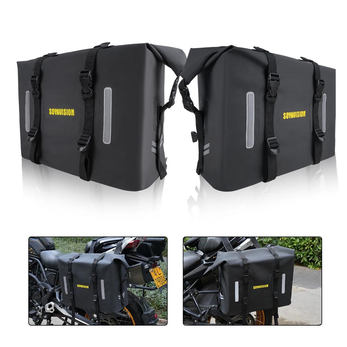 

2x30L Motorcycle Saddlebags Waterproof Bagtecs WP8 Roll Closure Side Saddle Bags UniversalMotorbike Adventure Sportster 60L чёрный