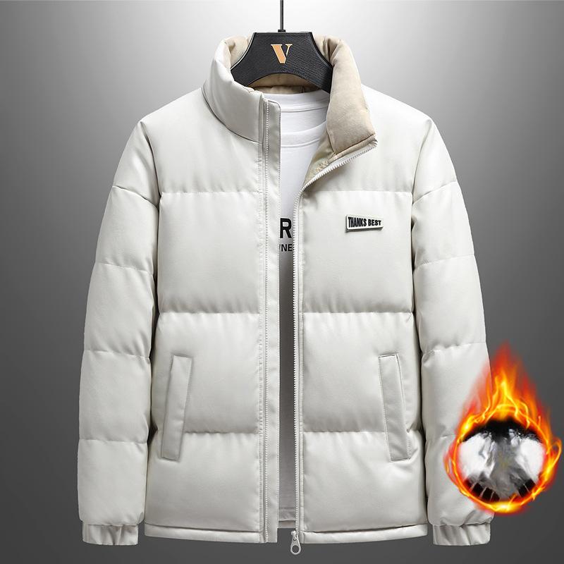 Winter Verdickte, warme, mit Baumwolle gefütterte Kleidung Version von PU-Leder Brotkleidung Einfache, mit Baumwolle gefütterte Kleidung Vielseitige, mit Baumwolle gefütterte Jacken