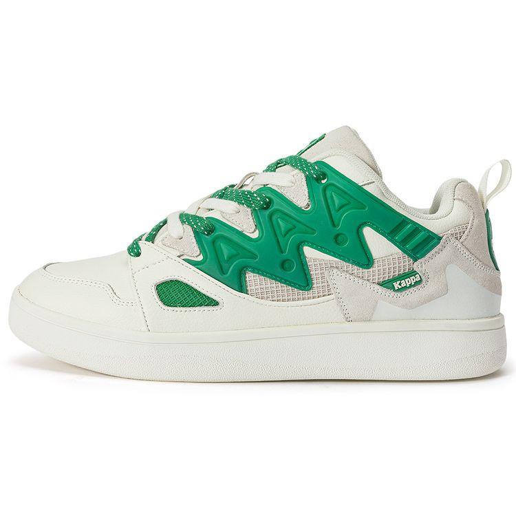 Kappa Trendy Deconstructed Bread Shoes Non-Slip Wear-Resistant Low-Top Skate Shoes Unisex sneakers White Green K0CY5CS21D-0106B