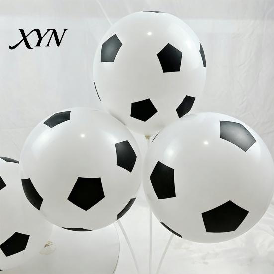 Inflatable Football Ball 36 Inch Balloons, Explosion-Proof Latex Soccer Print Party Thick Balloon Sports Theme Decor for Game Day, Fan Supplies