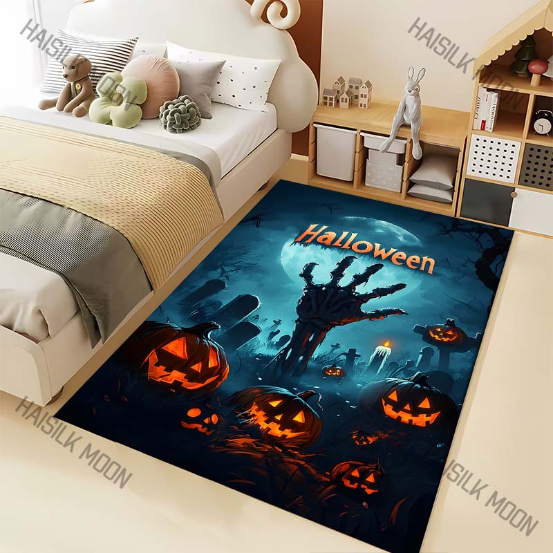 

Halloween Themed Scary Cemetery Carpet for Living Room Bedroom Bedside Floor Mat Cloakroom Sofa Area Rugs Luxury Gifts 40x60cm