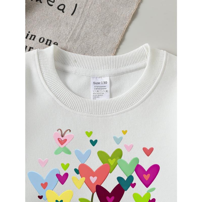 European sizes Kids Sweatshirts, Girls' Autumn Winter Orange Slice Splash Print Long Sleeve Round Neck Sweatshirt, Casual Daily Wear.
