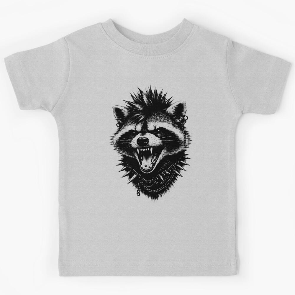 Punk Raccoon Trash Panda Punk Rock Animal Art Kids T-Shirt 170