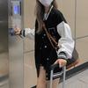 Women's Retro Embroidered Color Block Baseball Jacket - Autumn 2025 Edition