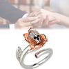 Elegant Zircon Inlaid Copper Ring Trendy Lightning And Meteor Design For Men And Women