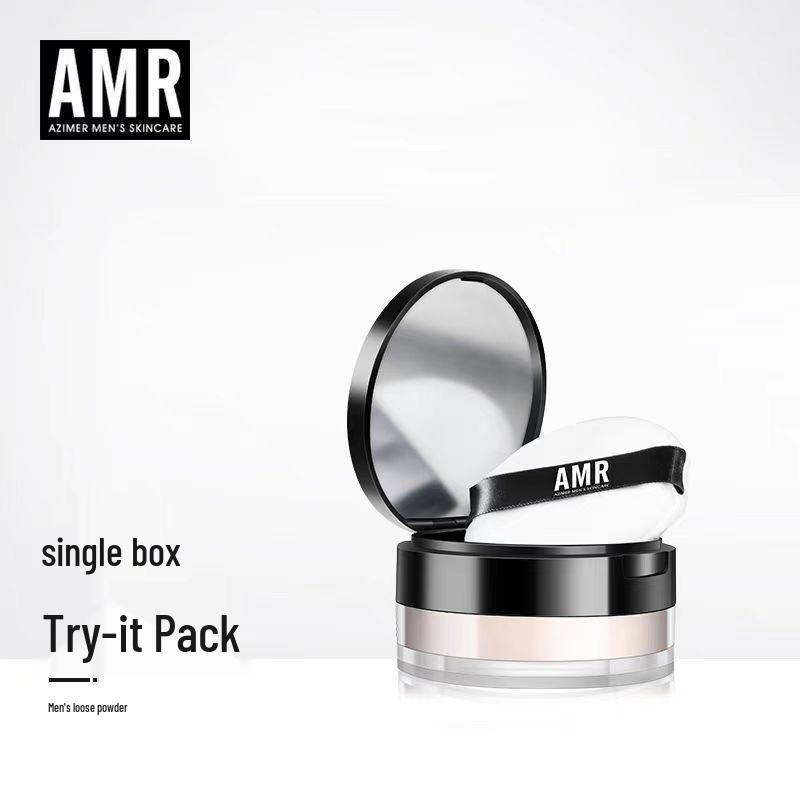 Azmeir AMR Men s Matte Loose Setting Powder - Oil Control, Waterproof, Long-Lasting, Natural Concealing, Contour Compact. 7g