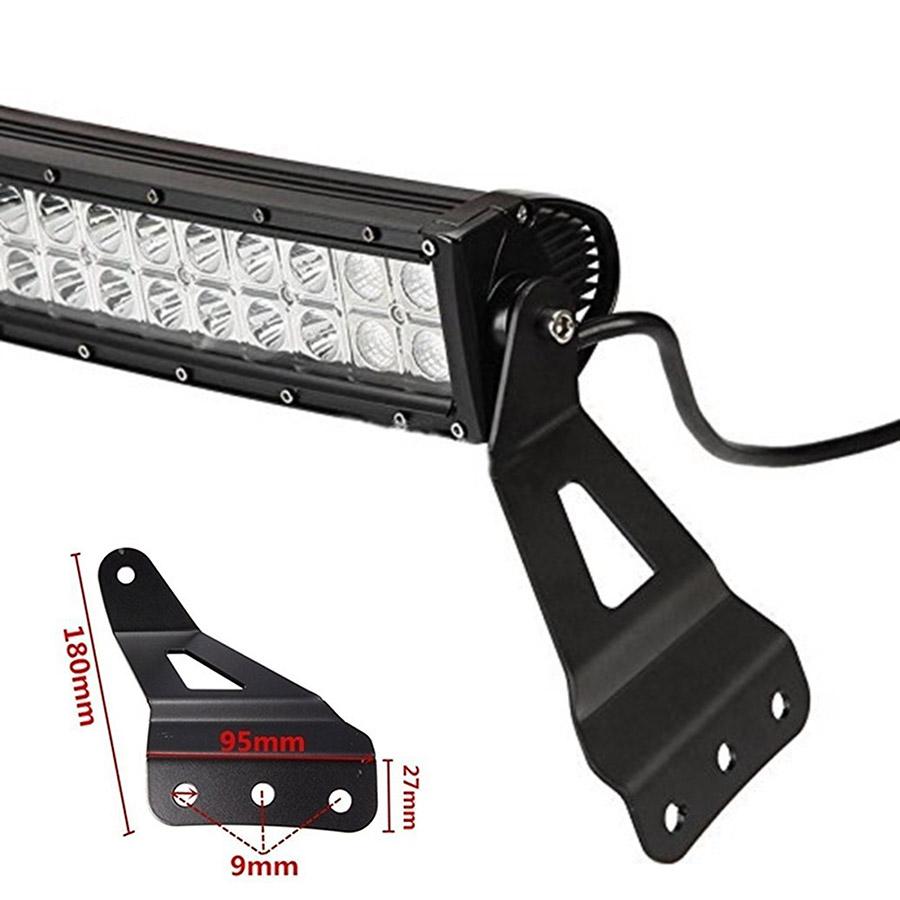 2 Pcs Black Steel Car Light Bar Holder Kit Off-road Roof LED Light Strip Bracket