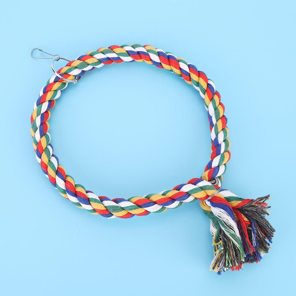 Round Circle Climbing Rings Colorful Cotton Rope Swing Pet Bird Perch Biting Standing Playing Toy