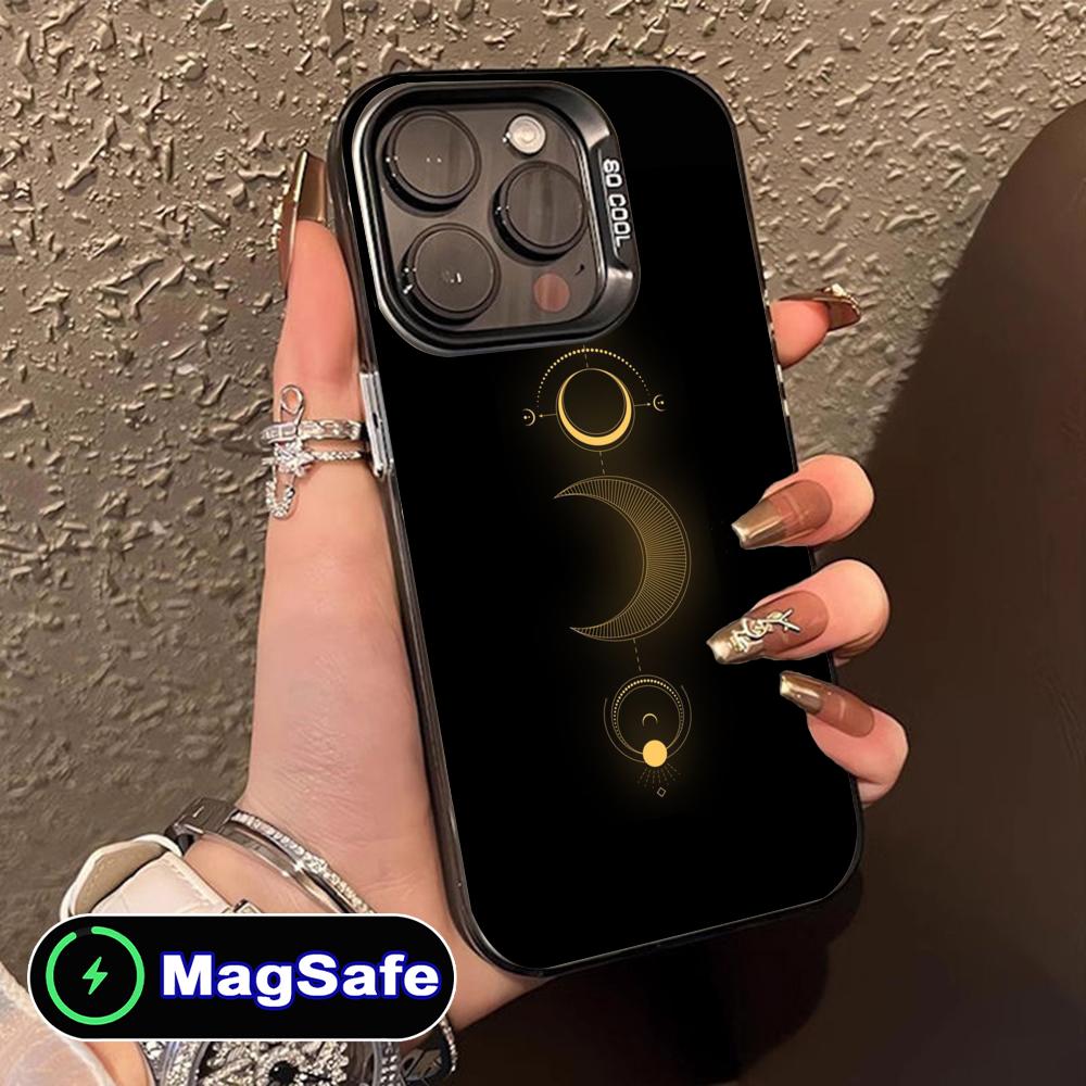 

Sun Moon Mobile Cell Phone Case for iPhone 17 16 15 14 13 12 11 Air Pro Max Plus MagSafe Translucent Colorful Cover Smartphone iPhone 11