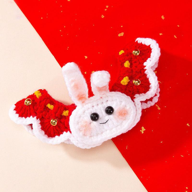 New Year's Festive Cat Knitted Collar Christmas Handwoven Necklace Dog Pet New Year Ornaments Saliva Towel