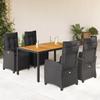 VidaXL Garden Dining Set with Cushions 5 Pcs, Table and Chairs with Adjustable Backrest, Outdoor Furniture, 3212908