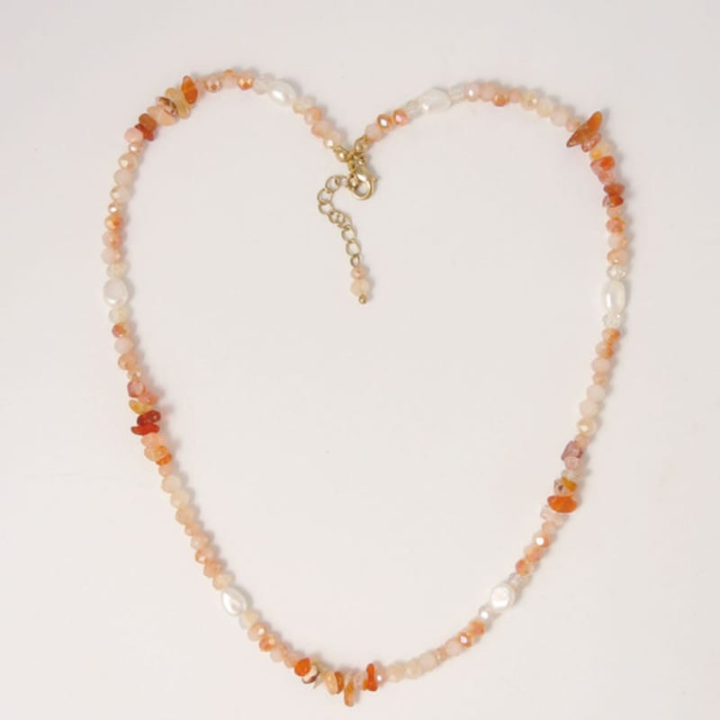 Objet213 Zigzag Sunset Natural Stone Necklace