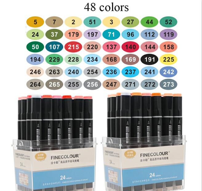 Finecolour EF102 Double-headed Soft Brush Professional Sketch Drawing Art Markers Pen