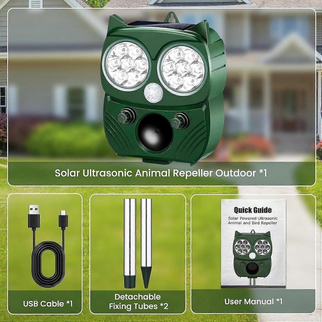2025 Newest Solar Ultrasonic Cat Repellent Outdoor Cat Repellent Waterproof