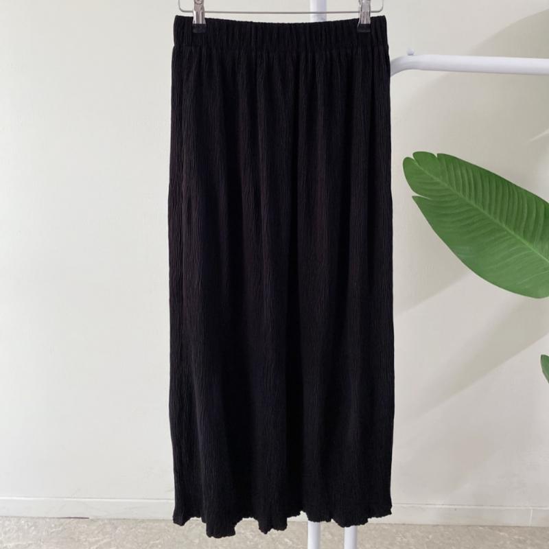 Honey J Autumn Ruveni Pleated Back Slit Long Skirt 2 Colors