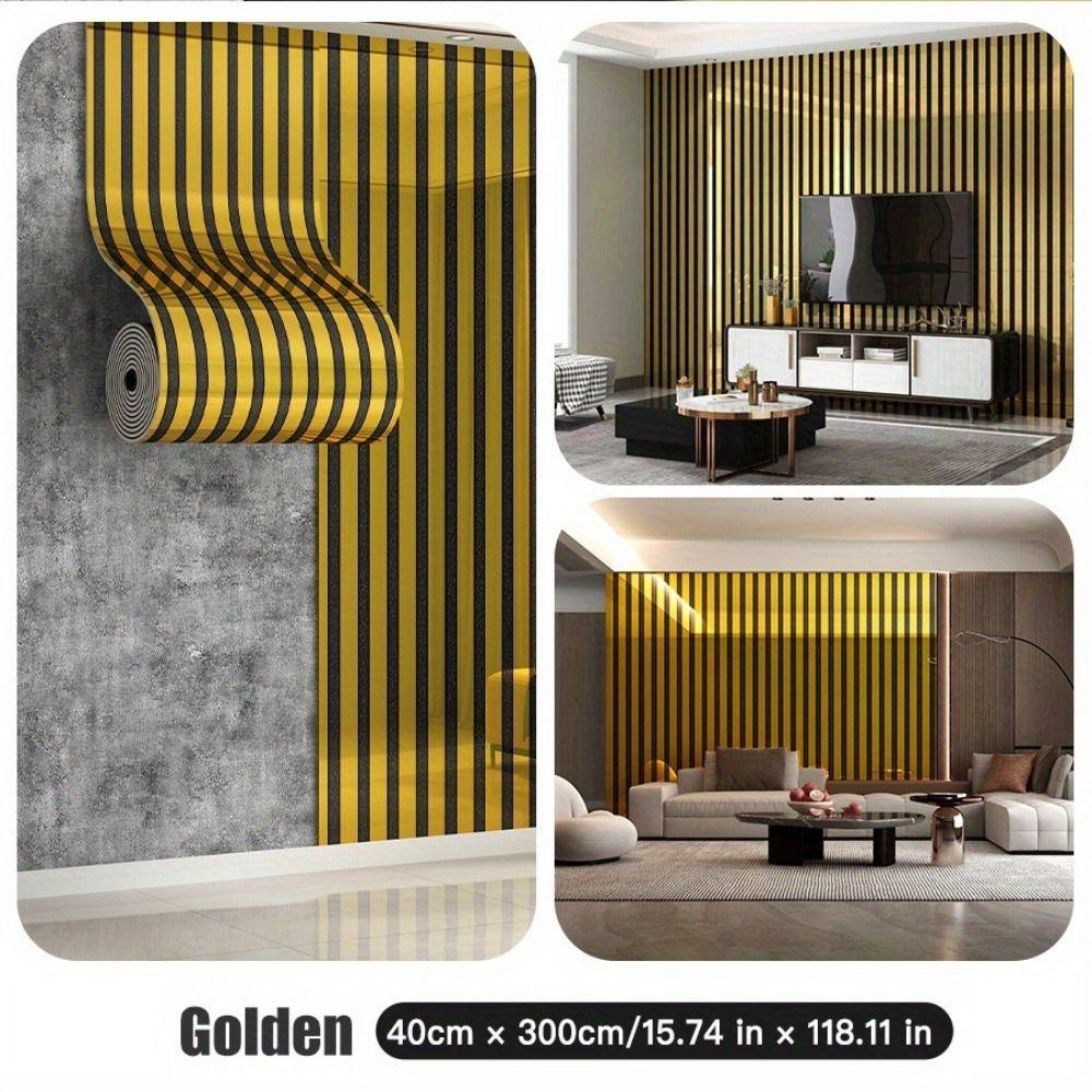 PVC Artificial Grille Wall Sticker Self-Adhesive Grid Panel Wall Sticker  Living Room