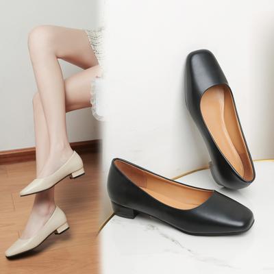 Yeni Düz Kadın Loafer'lar Basit Alçak Topuklu Ofis Çalışma Günlük Ayakkabılar Slip on Düz Ayakkabılar Kadın Kare Burunlu Ayakkabılar İş Ayakkabıları