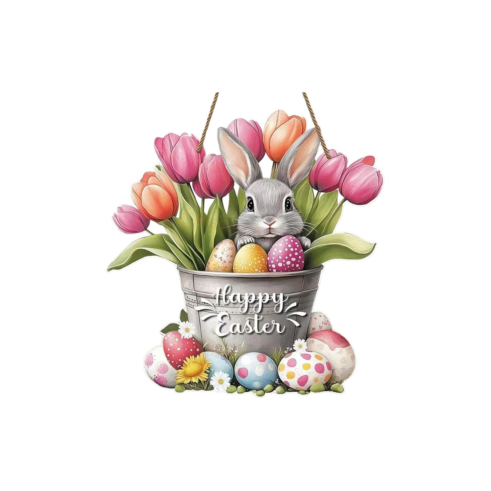 

Великодній Декор Дверей: Цей набір пропонує миттєве та миле оновлення для ваших святкових дверей або декору стін. One Size