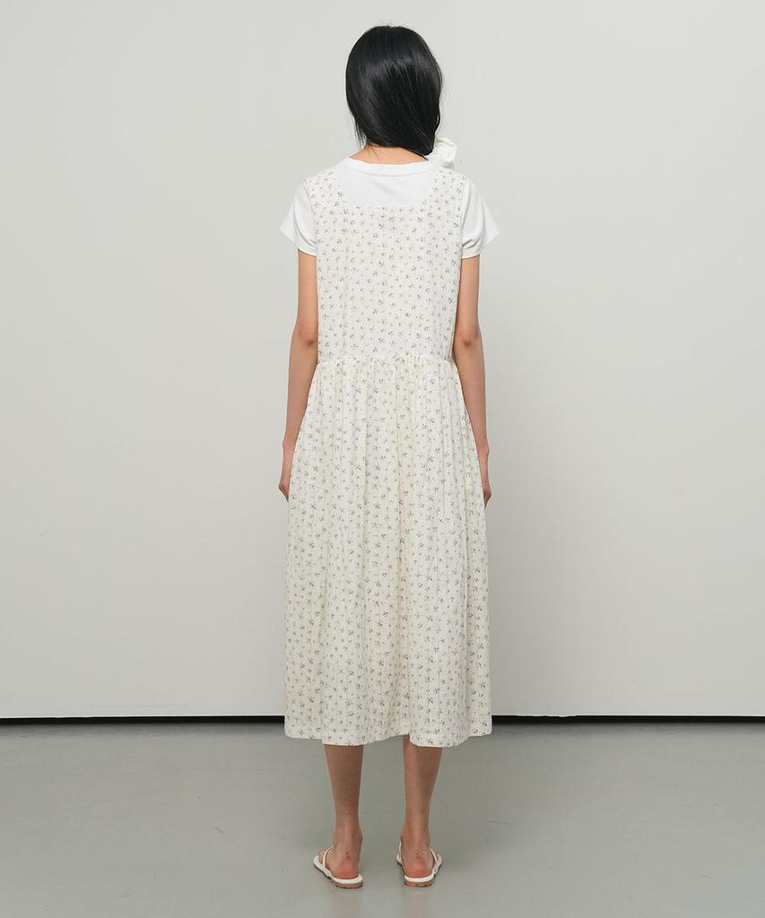 General Idea Loose Fit Sleeveless Floral Dress [Cream] / Gf2Lop517