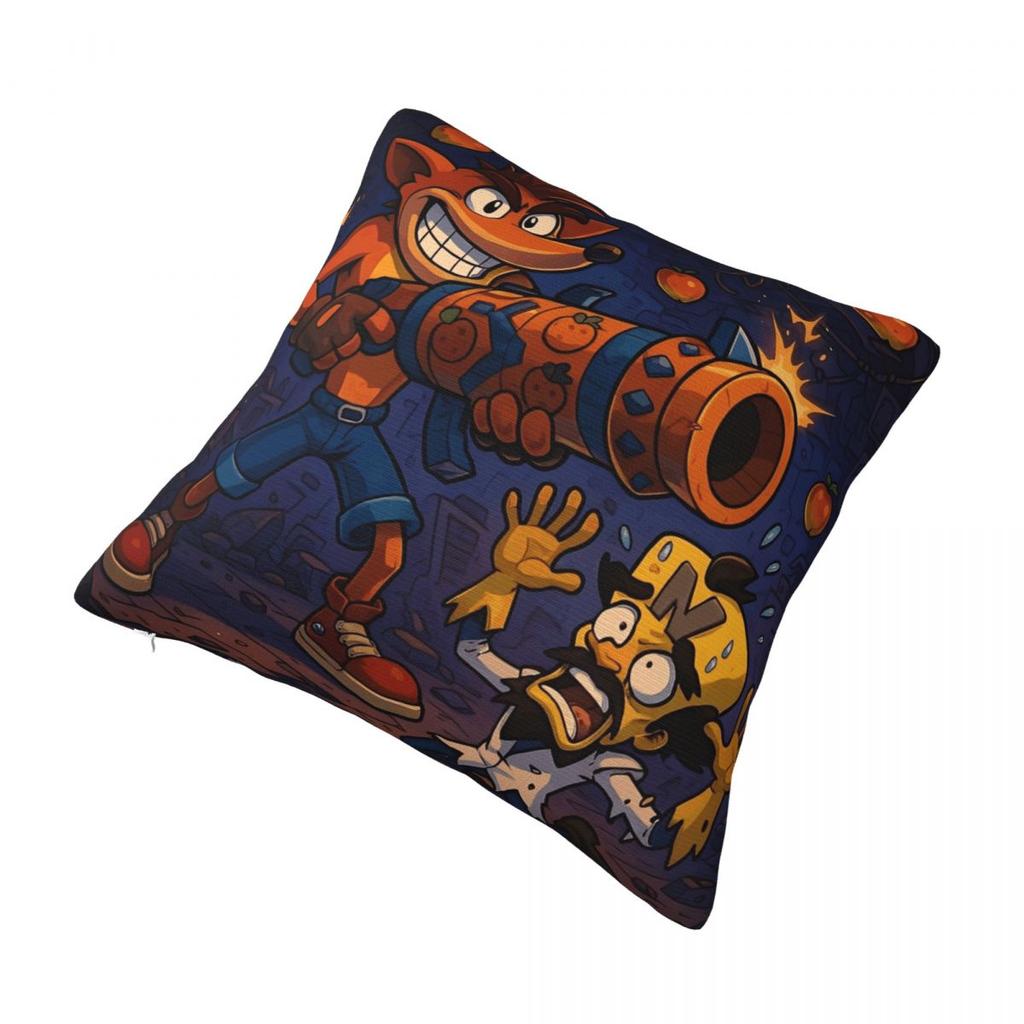 Crashs Bandicoots Cartoon Pillow Cover Printed Cushion Cover Decor Video Game Throw Pillow Case Cover Bed Multiple Sizes