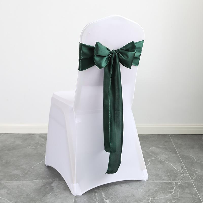 

10pcs Chair Back Cover Satin No-Tie Bow Chair Slipcover for Wedding Birthday Party Hotel Banquet Holiday Chair Bow Back Decor 10pcs 17x275cm