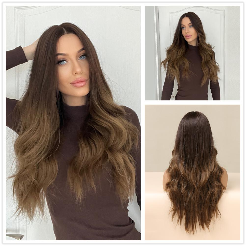 

EASIHAIR Длинные волнистые парики из натуральных синтетических волос с кружевной фронтальной частью, блонд, платиновый, омбре, кружевной фронтальный парик для женщин, парики для косплея, высокая плотность