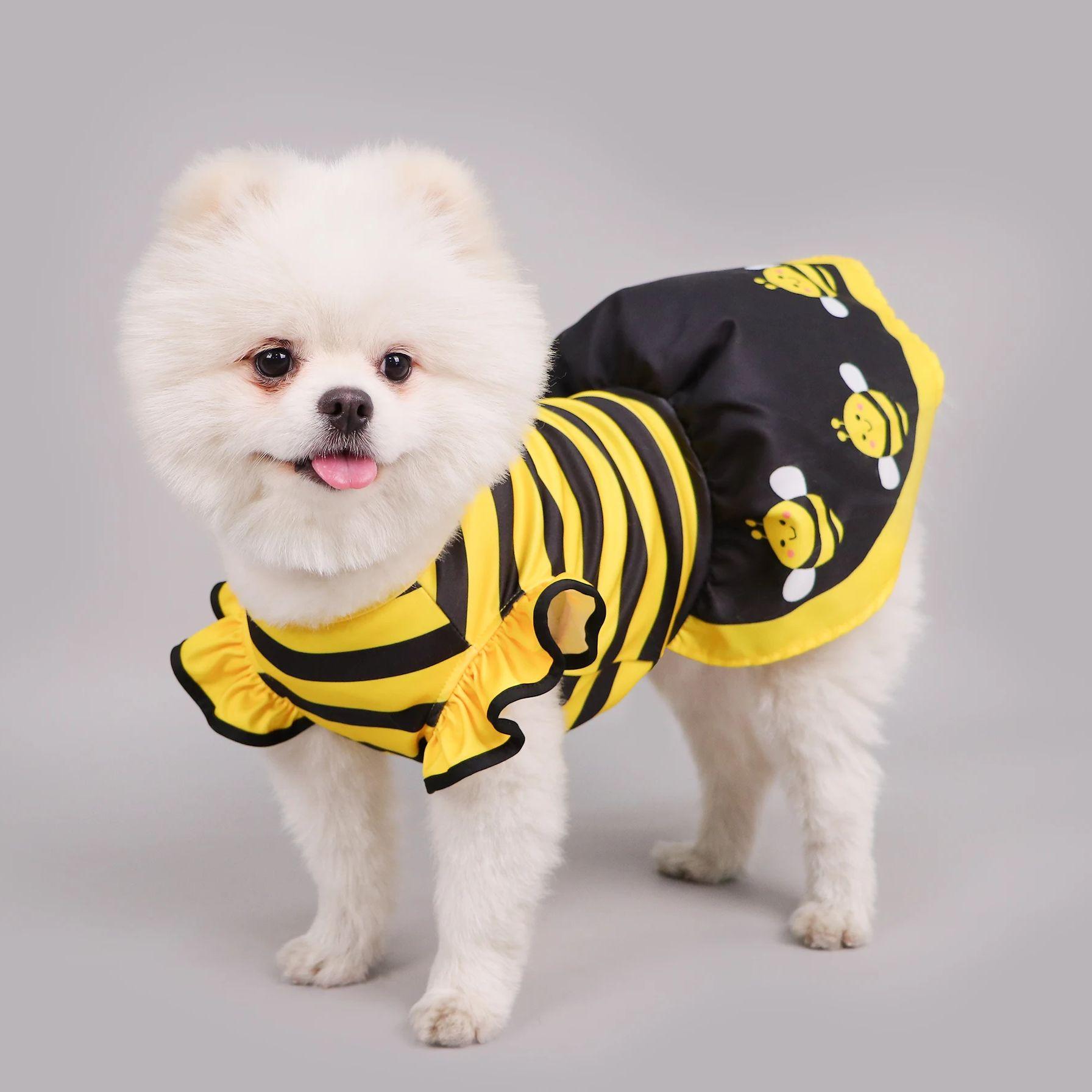 

Dog Dress Cute Bee, Pet Bee Costumes, Yellow Cartoon Bumble Bee Stripes Dog Kitten Cat Puppy Pet Apparel for Party Halloween XS（old） жёлтый